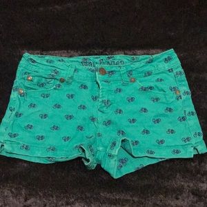 Wallflower Green Bicycle Shorts
